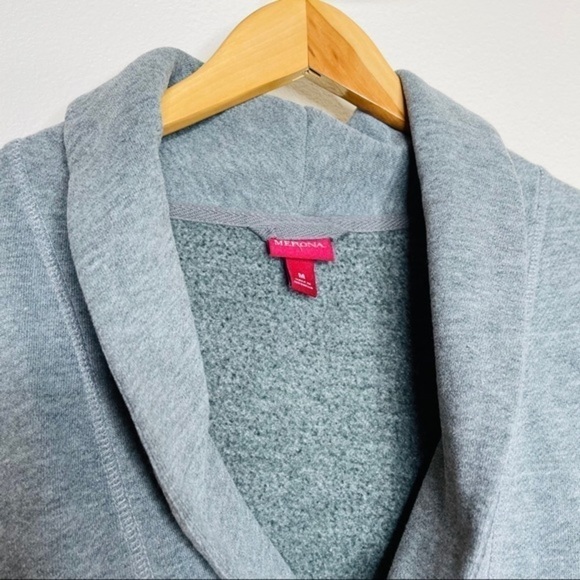 Merona Grey V-Neck Fleece Lined Sweatshirt - Picture 8 of 10